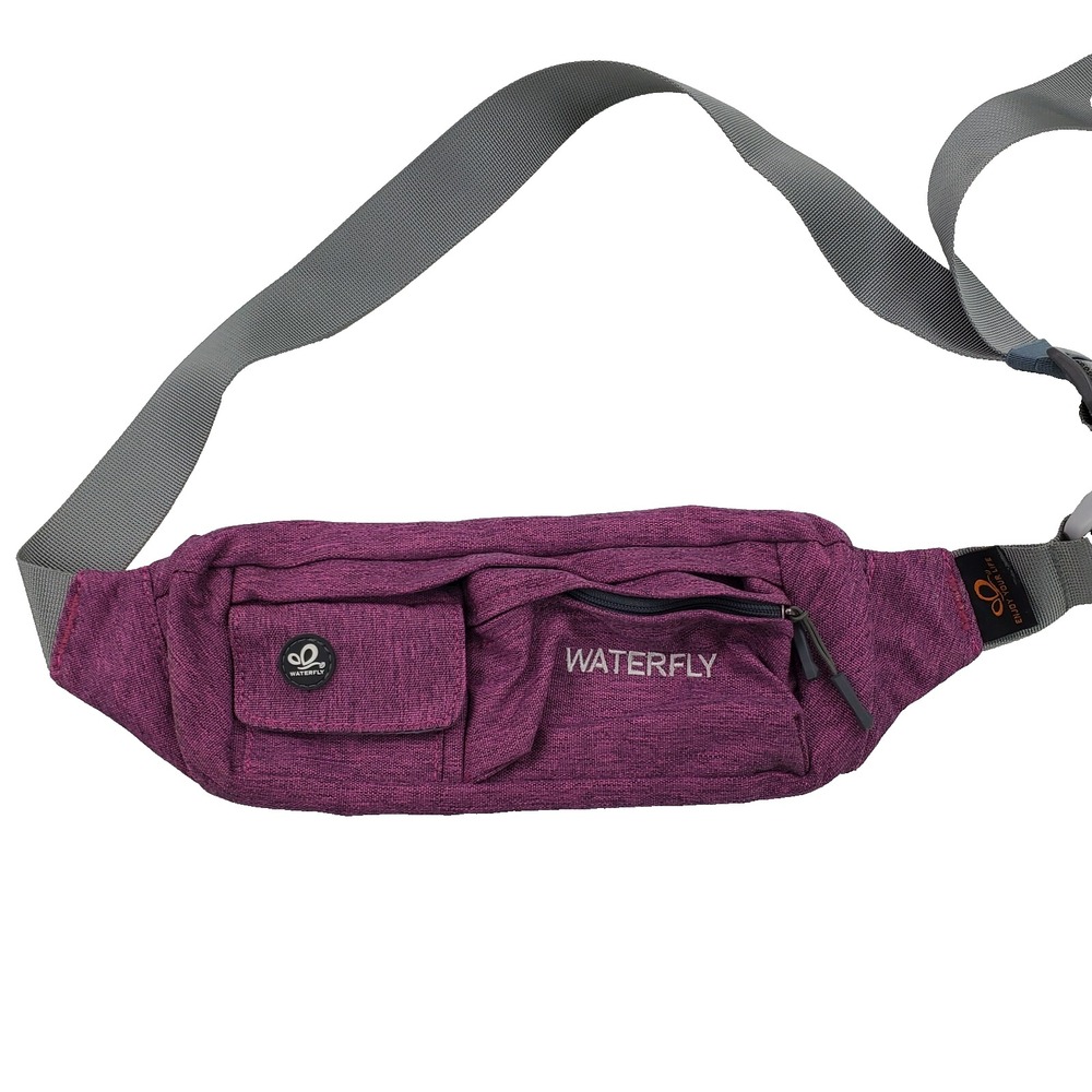 Waterfly Purple Fanny Pack Waist Bag Adjustable Strap Outdoor Travel Pouch